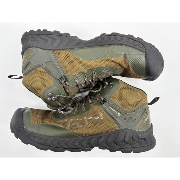 KEEN Mens Nxis Evo Green Mid Waterproof Ankle Hiking Trail Boots, Size 10.5 - Picture 7 of 11